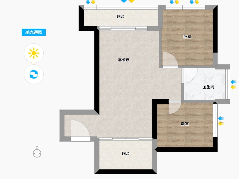 广东省-深圳市-特区建发乐府广场-47.65-户型库-采光通风