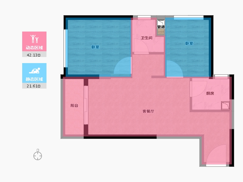 广东省-广州市-恒大冠珺之光-57.30-户型库-动静分区