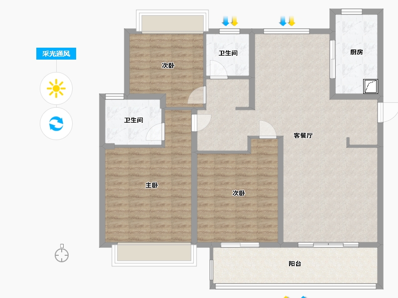 江苏省-无锡市-圆融广场-121.00-户型库-采光通风