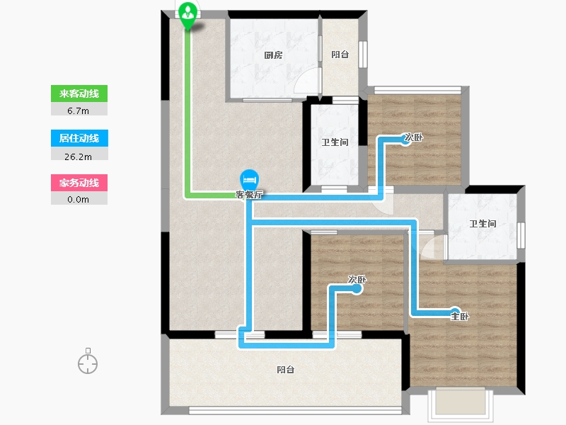 广东省-惠州市-景富双湖湾-99.97-户型库-动静线