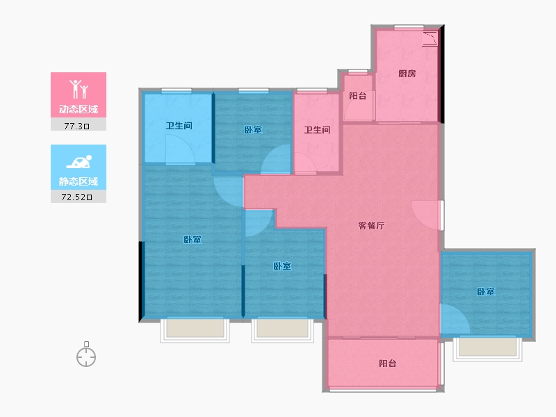 广东省-肇庆市-恒大鼎湖豪庭-138.59-户型库-动静分区