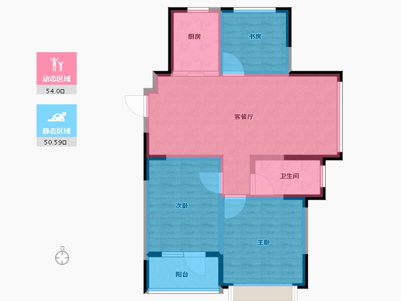 山东省-威海市-威高七彩城春风里-94.00-户型库-动静分区