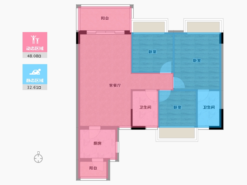 广东省-阳江市-泓基泓景苑-72.41-户型库-动静分区