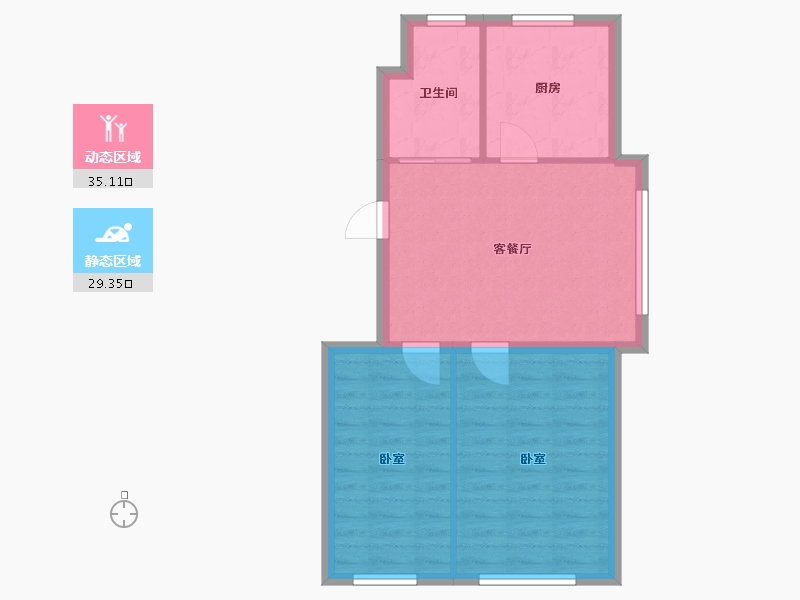 吉林省-通化市-东正奥园二期香林郡-58.43-户型库-动静分区