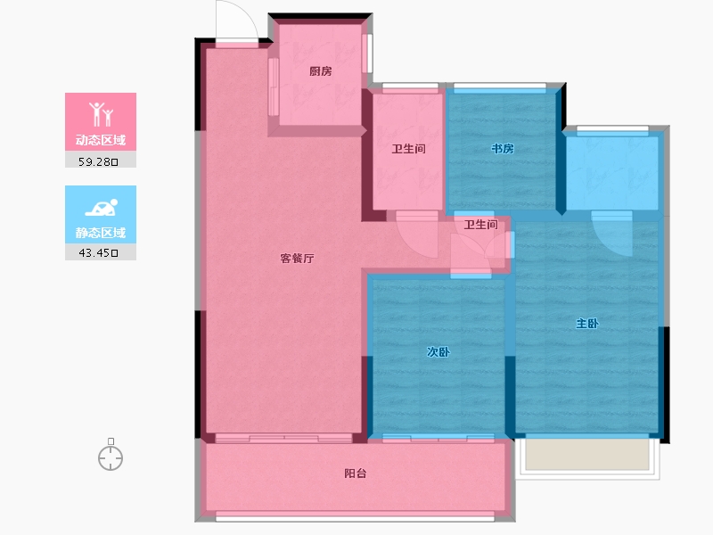 安徽省-蚌埠市-学翰府邸-92.00-户型库-动静分区