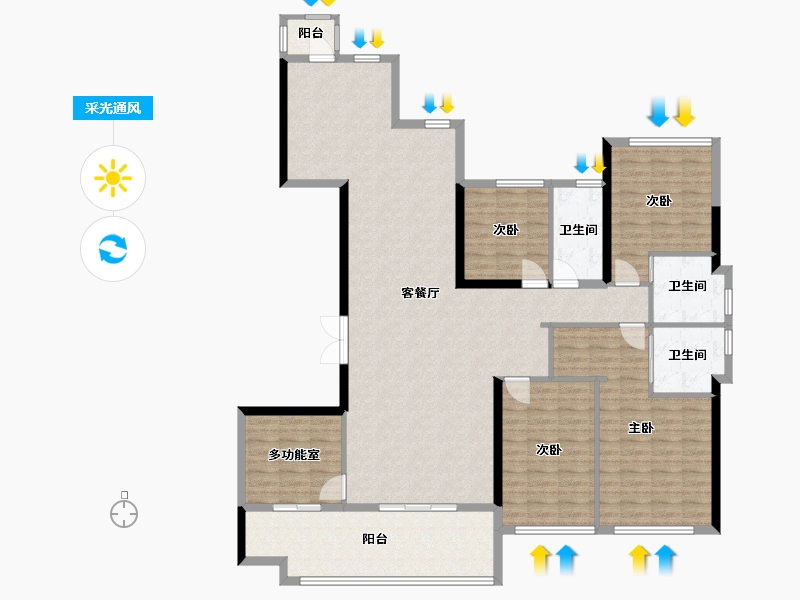 广东省-惠州市-景富双湖湾-159.21-户型库-采光通风