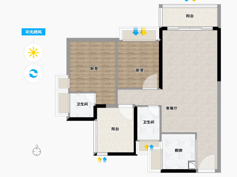 广东省-深圳市-丁山河畔-98.87-户型库-采光通风