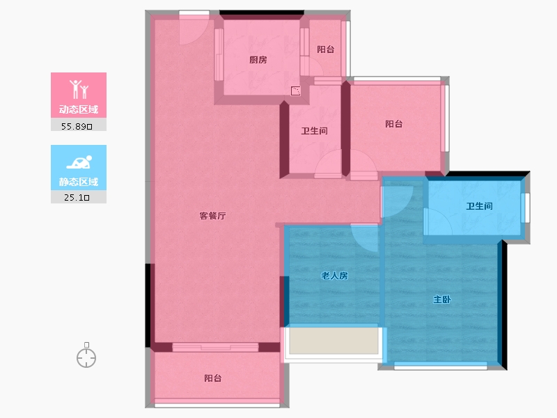 广东省-肇庆市-龙光玖誉城-71.00-户型库-动静分区