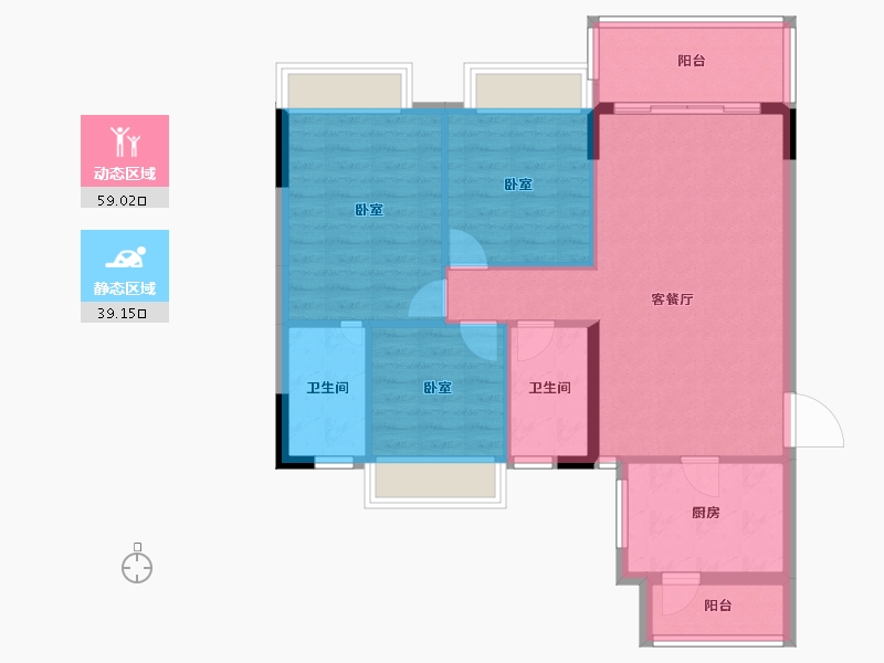 广东省-阳江市-泓基泓景苑-88.89-户型库-动静分区