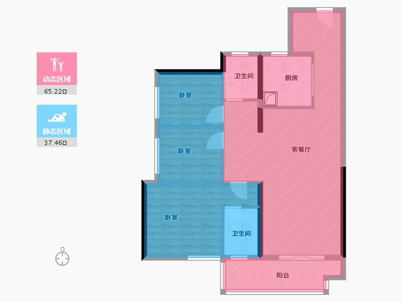 广东省-汕尾市-万德隆·阳光城·愉景湾-92.00-户型库-动静分区