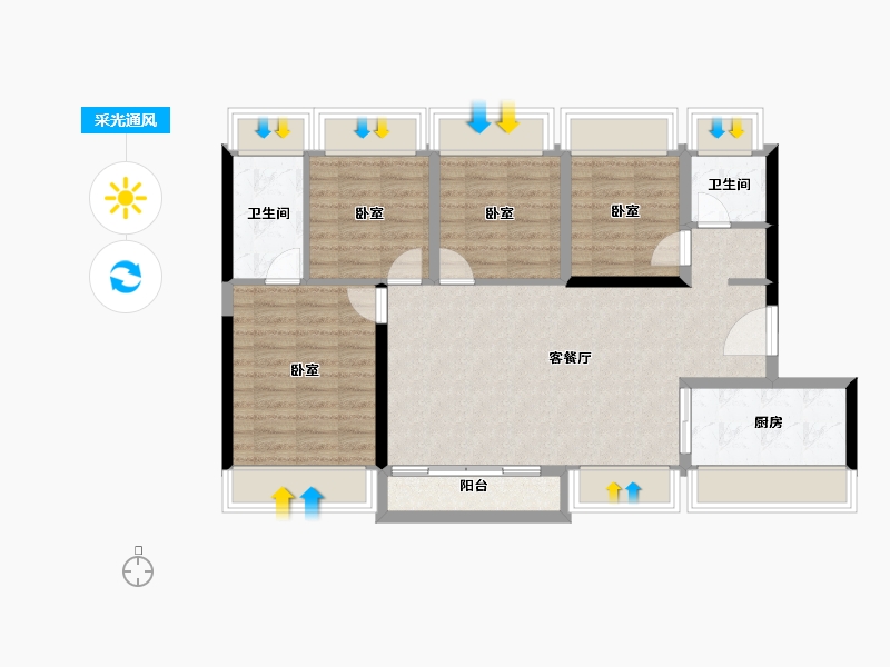 广东省-深圳市-佳兆业樾伴山-88.17-户型库-采光通风