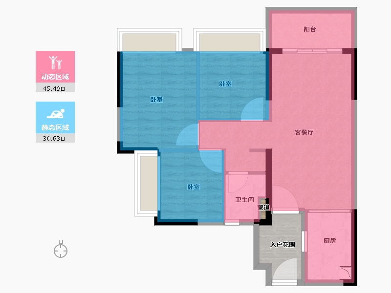 广东省-广州市-富力南驰·富颐华庭-73.01-户型库-动静分区