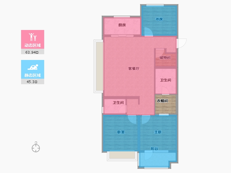 山东省-青岛市-海尔产城创东方学府-101.98-户型库-动静分区