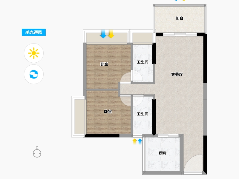 广东省-湛江市-雍豪园-72.47-户型库-采光通风