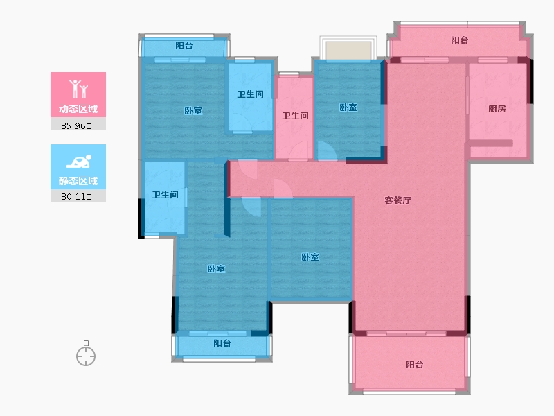 广东省-梅州市-梅州客天下东城森林湖-149.65-户型库-动静分区