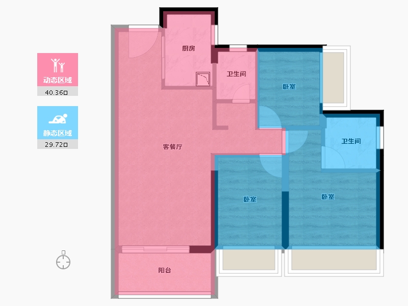 广东省-深圳市-佳兆业樾伴山-61.93-户型库-动静分区