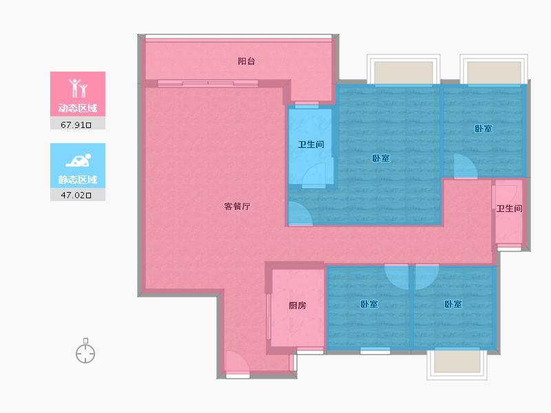 广东省-河源市-育茗.龙福家园-104.00-户型库-动静分区