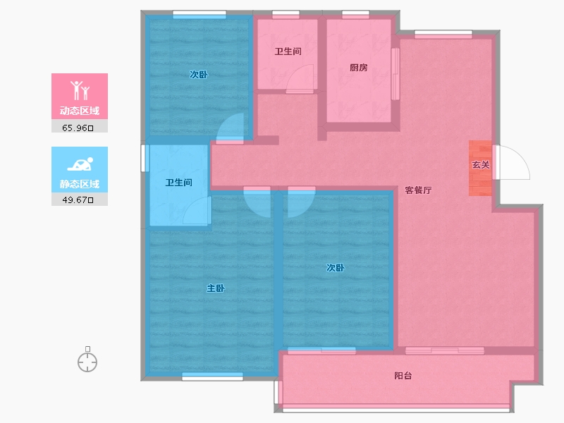 山东省-泰安市-滨河御邸二期-103.11-户型库-动静分区