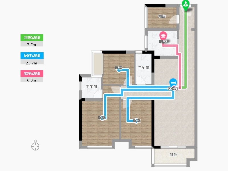 广东省-佛山市-美的西江府-93.23-户型库-动静线