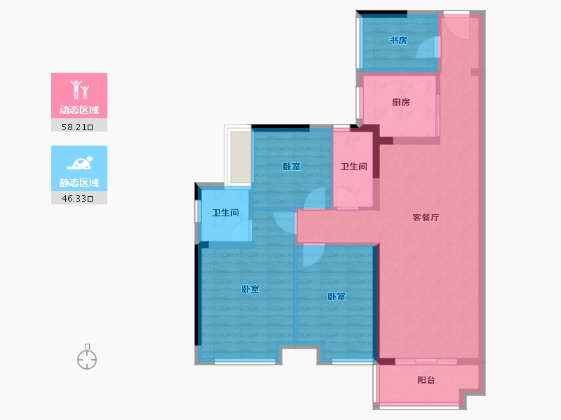 广东省-佛山市-美的西江府-93.23-户型库-动静分区