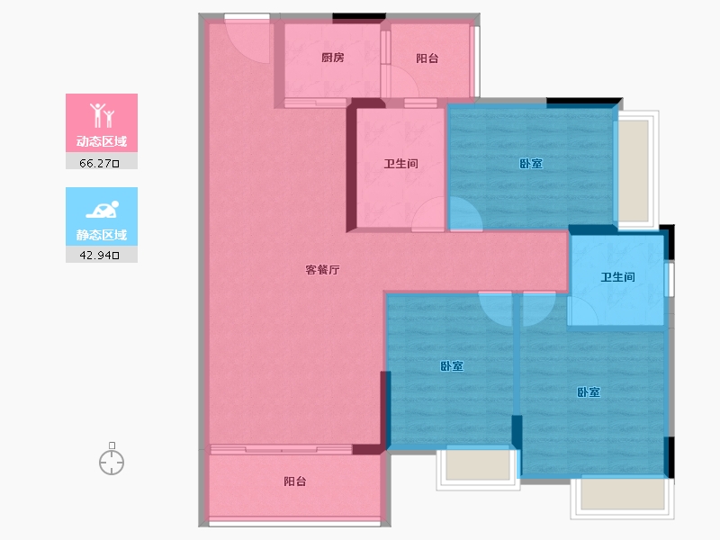 广东省-阳江市-阳光幸福里-98.67-户型库-动静分区