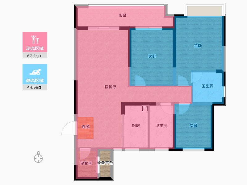 山东省-泰安市-新华学府上园-102.01-户型库-动静分区