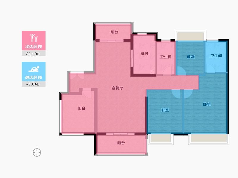 广东省-江门市-保利中央公馆-114.60-户型库-动静分区