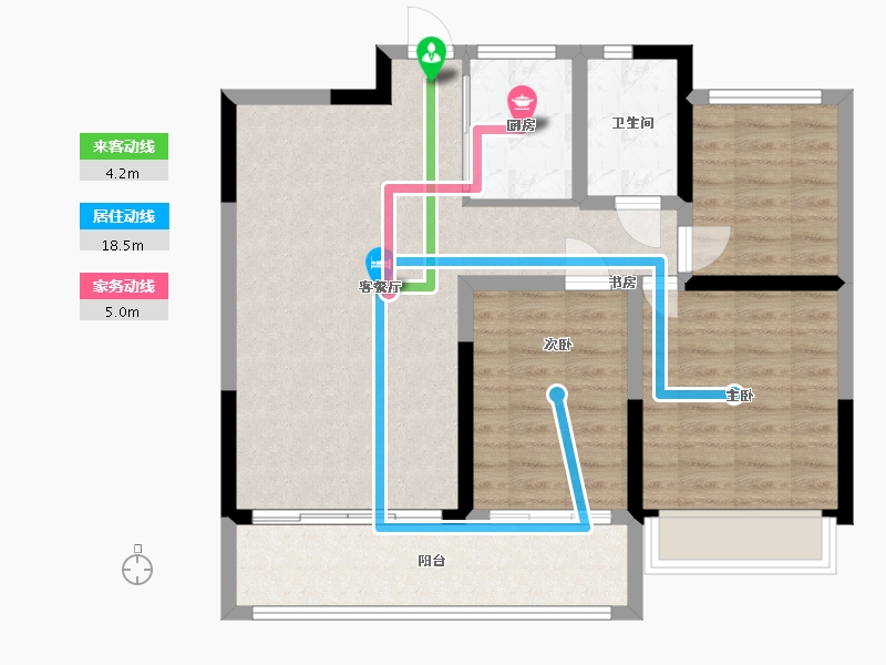 安徽省-蚌埠市-学翰府邸-80.18-户型库-动静线