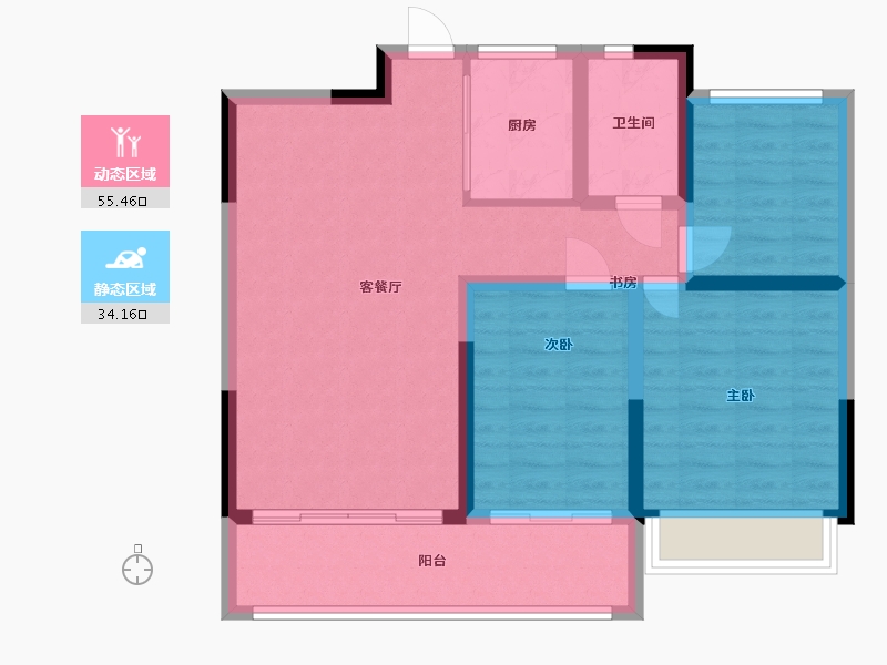 安徽省-蚌埠市-学翰府邸-80.18-户型库-动静分区