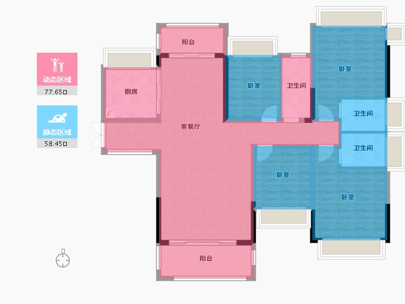 广东省-梅州市-正兴万象江山三期-122.28-户型库-动静分区