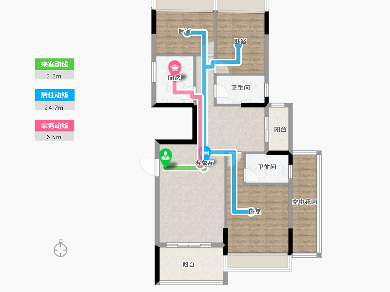 广东省-江门市-台山·骏景园-105.08-户型库-动静线