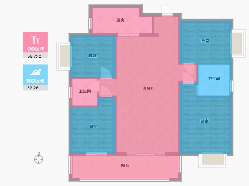 湖南省-邵阳市-新邵奥莱小镇二期-109.04-户型库-动静分区