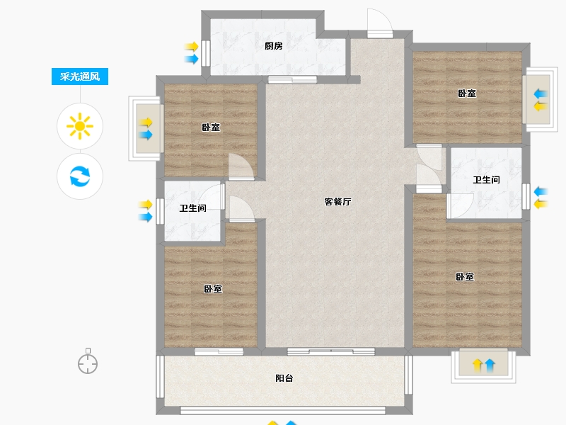 湖南省-邵阳市-新邵奥莱小镇二期-109.04-户型库-采光通风