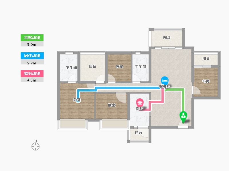 广东省-江门市-博富南湖壹號-102.56-户型库-动静线