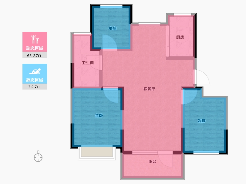 山东省-威海市-威高七彩城春风里-90.00-户型库-动静分区