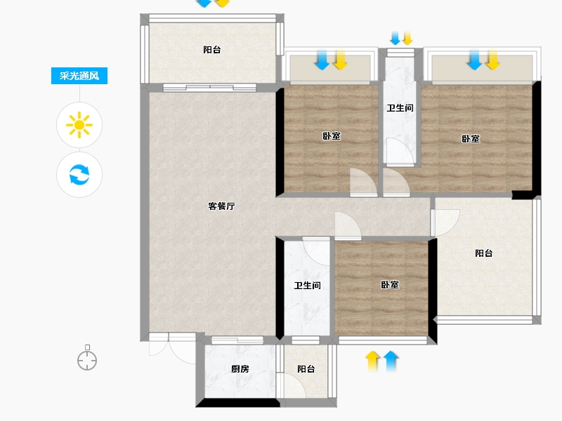 广东省-湛江市-沿江壹号-87.33-户型库-采光通风