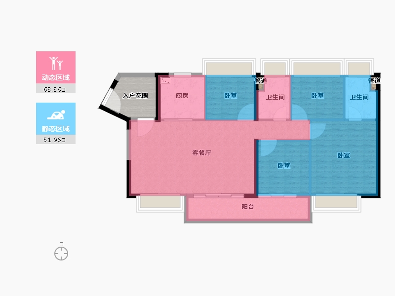 广东省-广州市-富力南驰·富颐华庭-112.00-户型库-动静分区