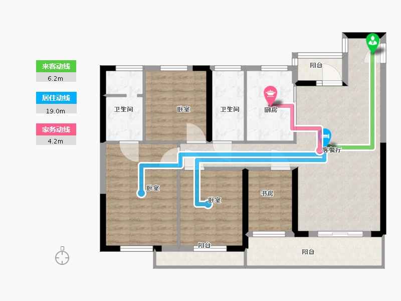 湖北省-武汉市-金茂华发武汉国际社区-103.00-户型库-动静线