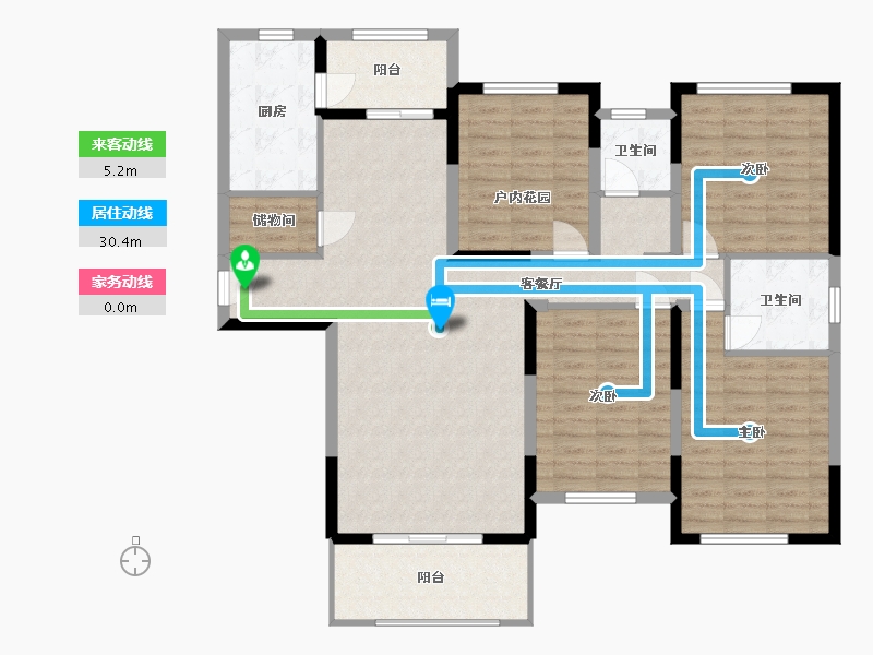 湖南省-长沙市-恒生碧水龙庭-125.82-户型库-动静线