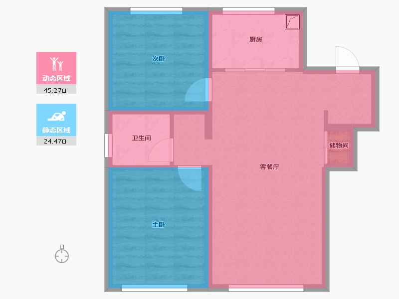 吉林省-长春市-力旺·荣禧-62.19-户型库-动静分区