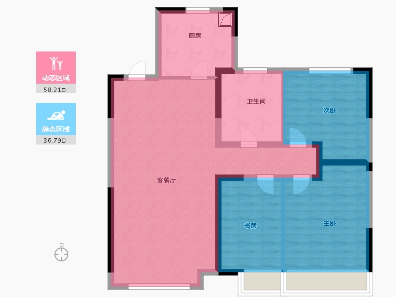 吉林省-长春市-大众置业湖滨公园壹号-85.00-户型库-动静分区