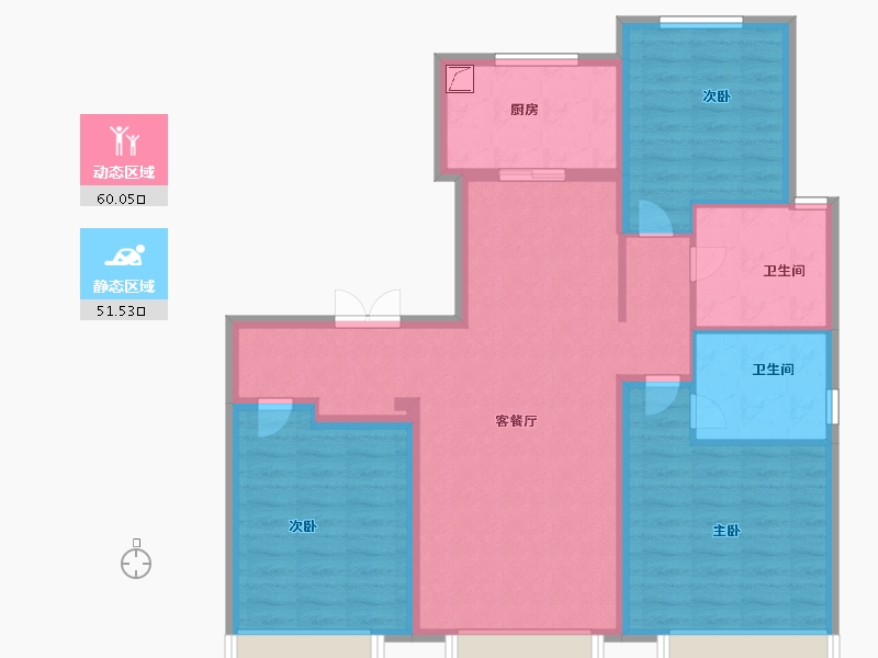 吉林省-长春市-复地卡伦湖生态城-100.00-户型库-动静分区