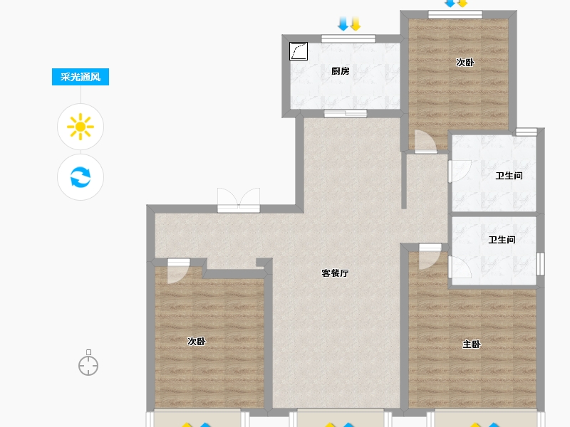 吉林省-长春市-复地卡伦湖生态城-100.00-户型库-采光通风