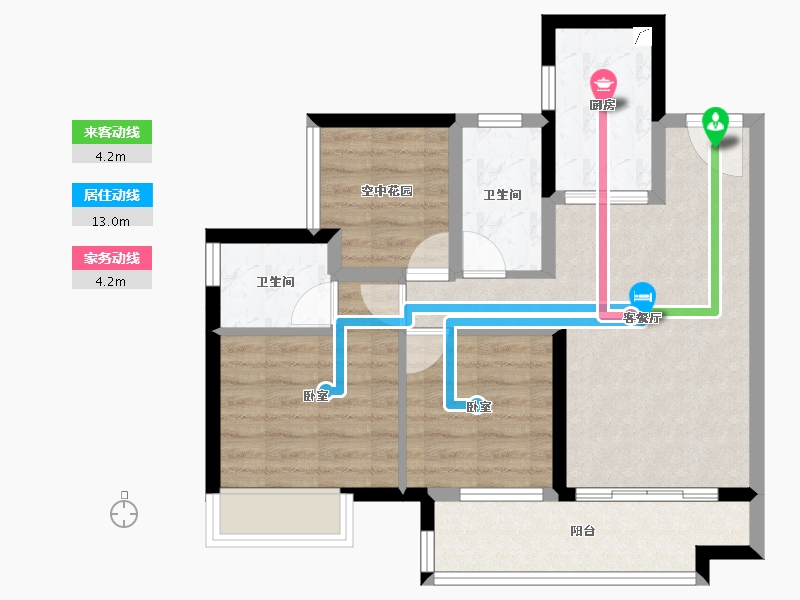 广东省-江门市-新会保利西海岸-66.53-户型库-动静线