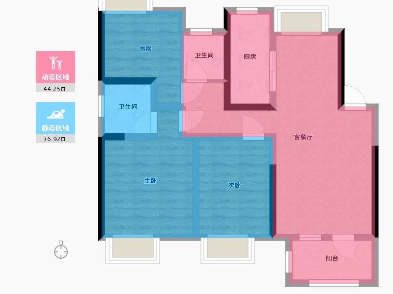 江苏省-无锡市-融创玉兰公馆-70.60-户型库-动静分区