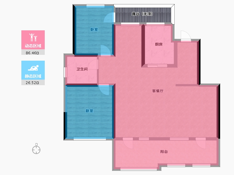 吉林省-通化市-世基·啤酒生态小镇-106.65-户型库-动静分区