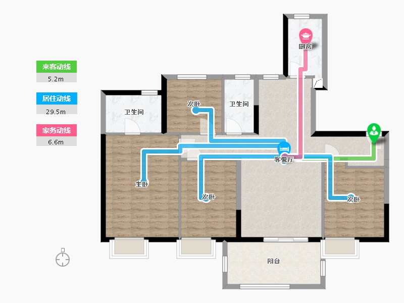 湖南省-长沙市-中梁·云麓传奇-113.01-户型库-动静线