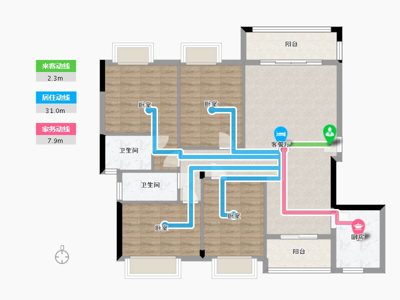 广东省-梅州市-佳旺尚江府-111.21-户型库-动静线