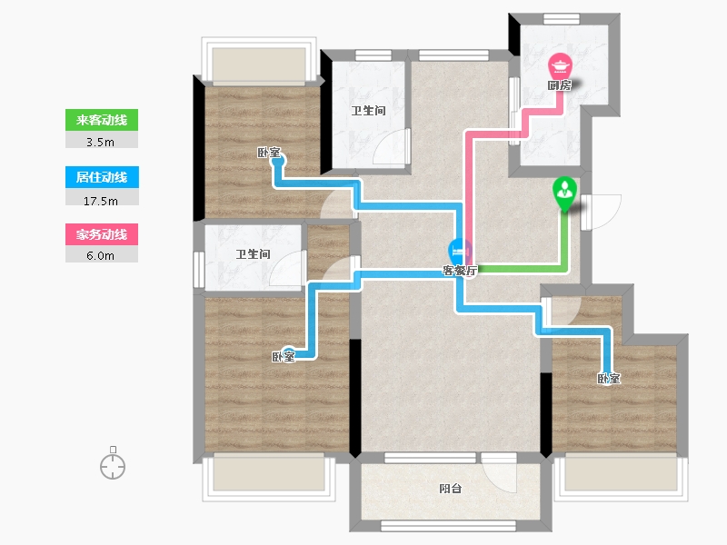 吉林省-通化市-龍湖蓝山-79.39-户型库-动静线