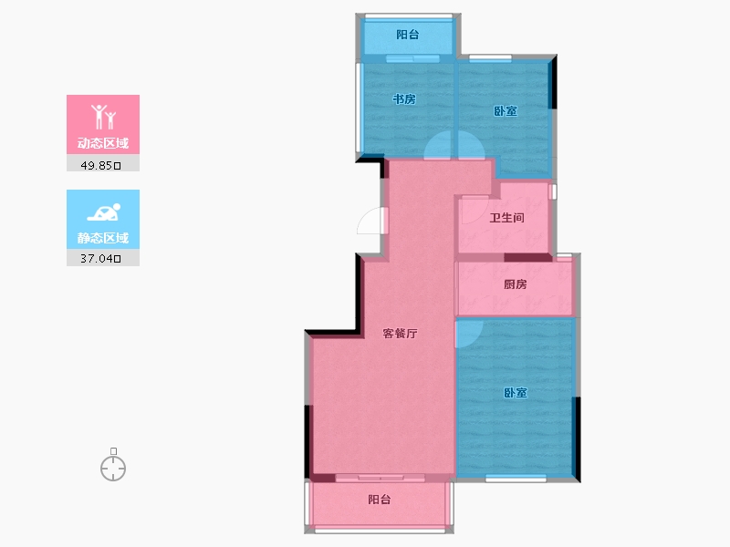 广东省-江门市-金泽世家-77.81-户型库-动静分区